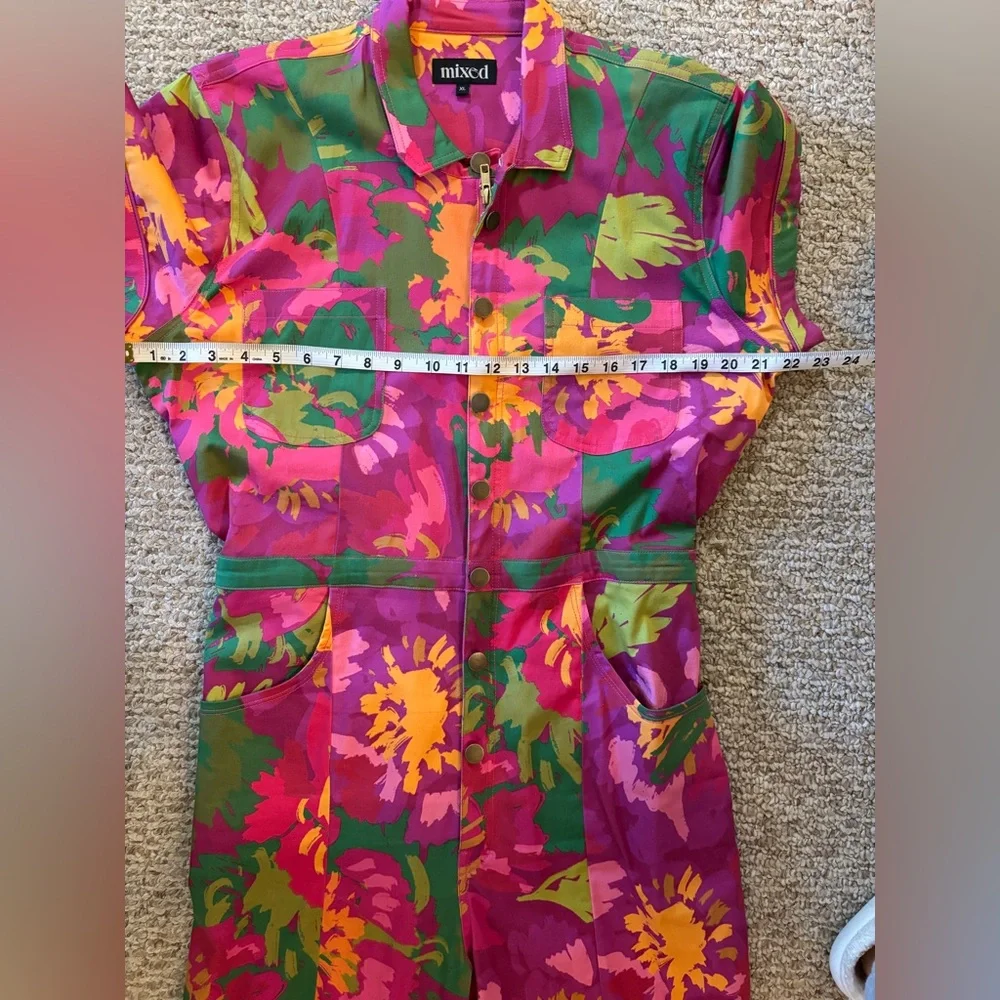 Colorful Floral Jumpsuit - Picture 3 of 12
